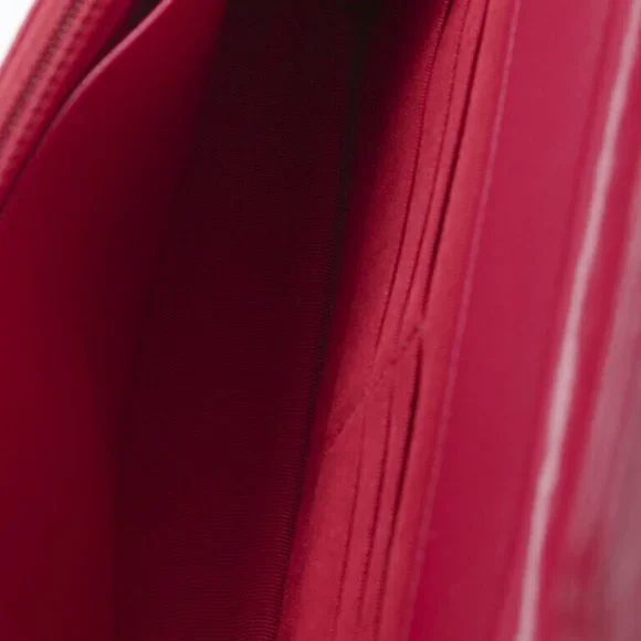 Wallet on Chain WOC Red Quilted Lambskin Leather CC Crossbody Bag - Picture 5 of 7